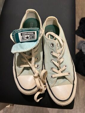 Converse Low Top Sneakers - Mint/Teal Canvas with Cream Accents